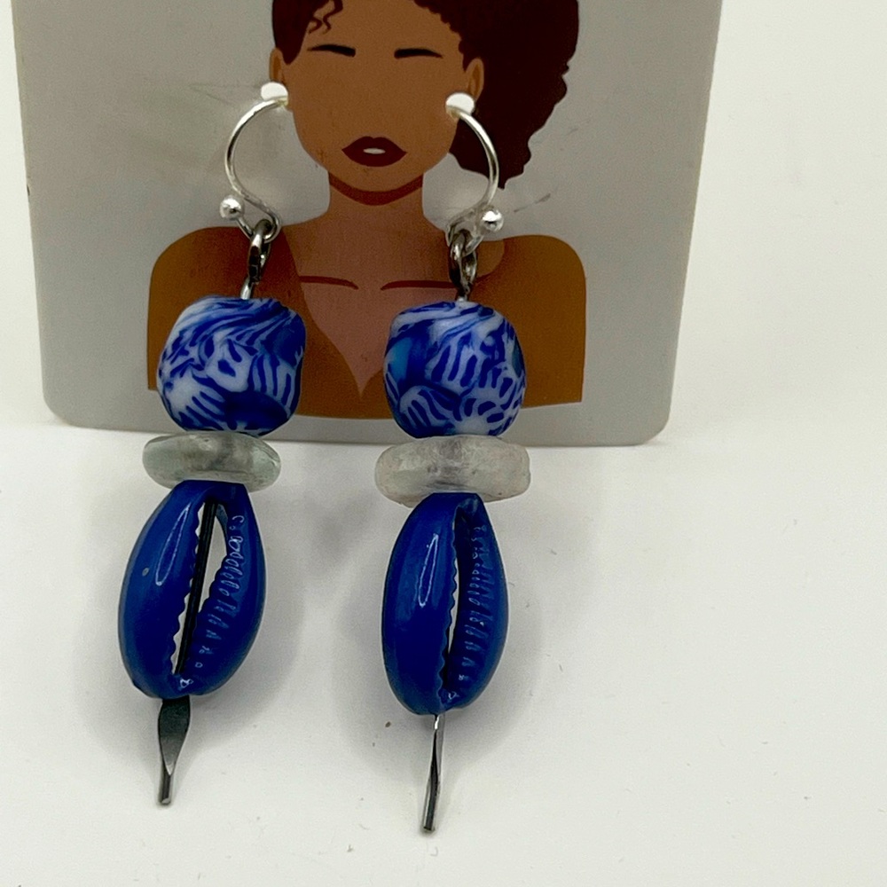 Blue and Silver Earrings
